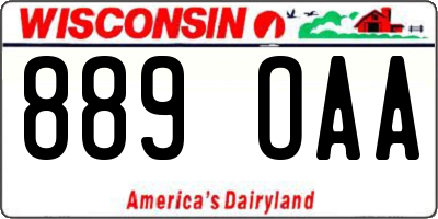 WI license plate 889OAA