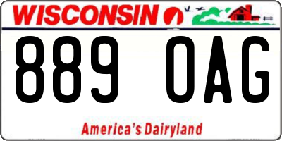 WI license plate 889OAG