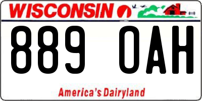 WI license plate 889OAH