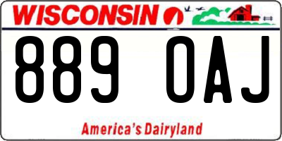 WI license plate 889OAJ