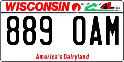 WI license plate 889OAM