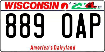 WI license plate 889OAP