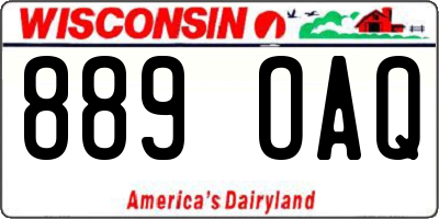WI license plate 889OAQ