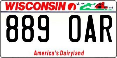 WI license plate 889OAR