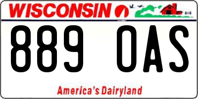 WI license plate 889OAS
