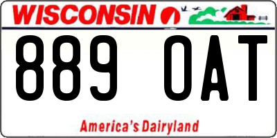 WI license plate 889OAT