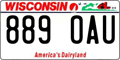WI license plate 889OAU