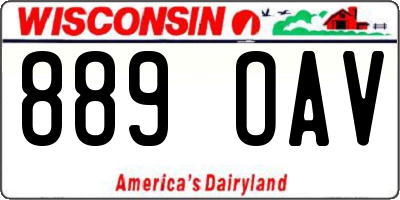 WI license plate 889OAV