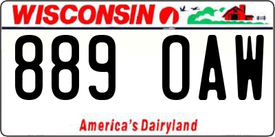 WI license plate 889OAW