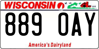 WI license plate 889OAY