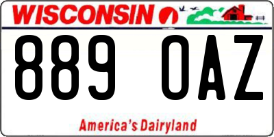 WI license plate 889OAZ