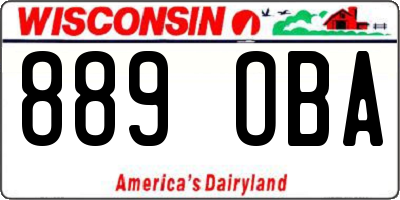 WI license plate 889OBA