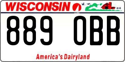 WI license plate 889OBB