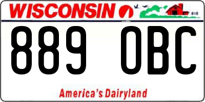 WI license plate 889OBC