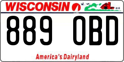 WI license plate 889OBD