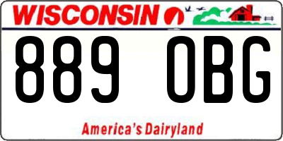 WI license plate 889OBG
