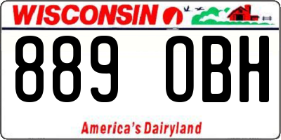 WI license plate 889OBH