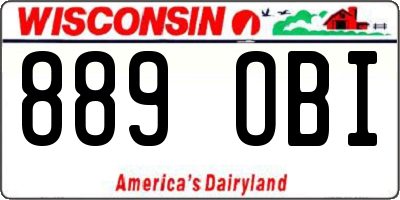 WI license plate 889OBI
