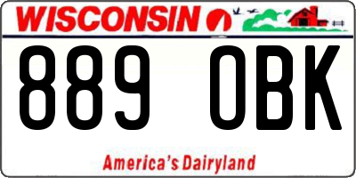 WI license plate 889OBK