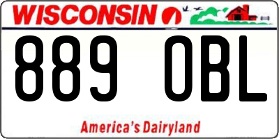 WI license plate 889OBL