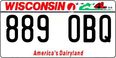 WI license plate 889OBQ