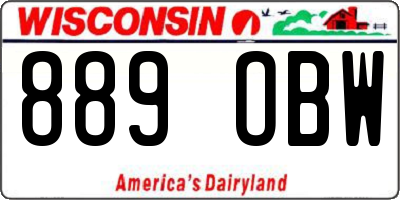 WI license plate 889OBW