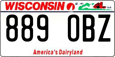 WI license plate 889OBZ