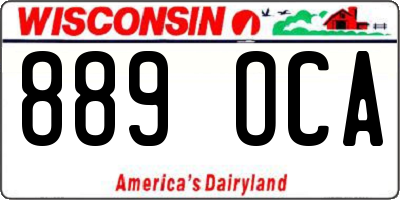 WI license plate 889OCA