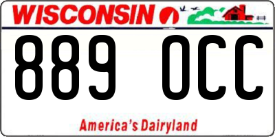 WI license plate 889OCC