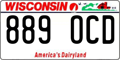 WI license plate 889OCD