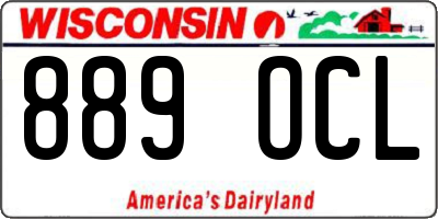 WI license plate 889OCL