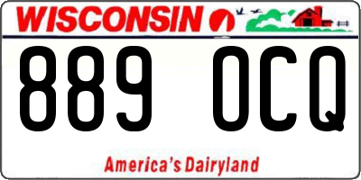 WI license plate 889OCQ