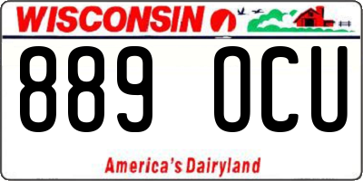 WI license plate 889OCU