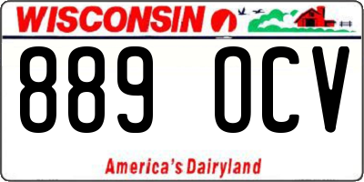 WI license plate 889OCV