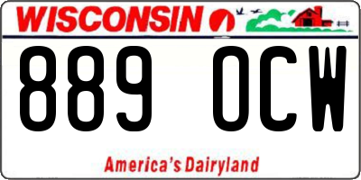 WI license plate 889OCW