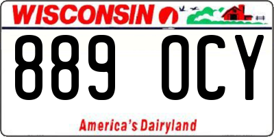 WI license plate 889OCY