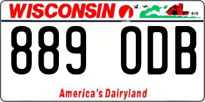 WI license plate 889ODB