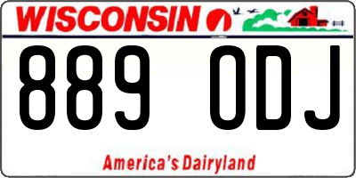 WI license plate 889ODJ