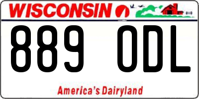 WI license plate 889ODL