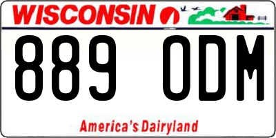 WI license plate 889ODM
