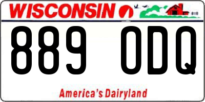 WI license plate 889ODQ