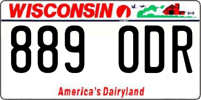 WI license plate 889ODR