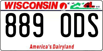 WI license plate 889ODS