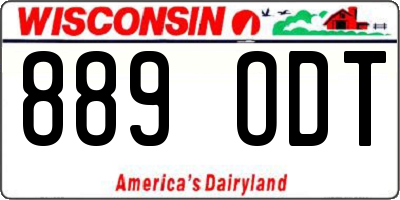 WI license plate 889ODT