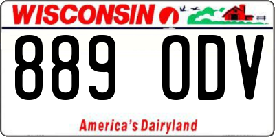 WI license plate 889ODV