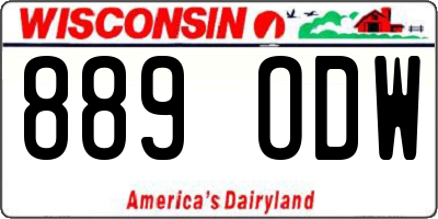 WI license plate 889ODW