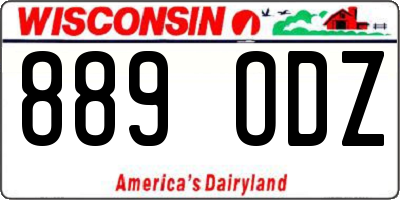 WI license plate 889ODZ