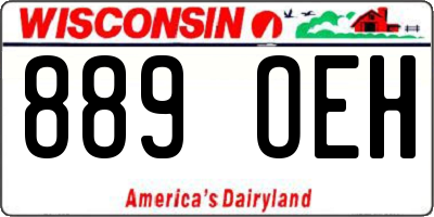WI license plate 889OEH