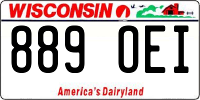 WI license plate 889OEI