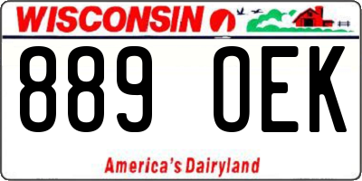 WI license plate 889OEK